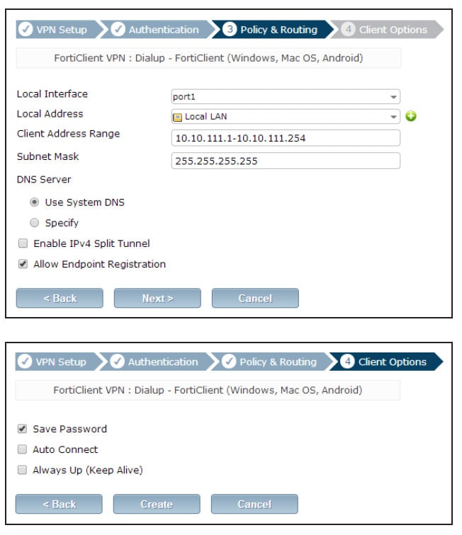 IPsec VPN with FortiClient 4